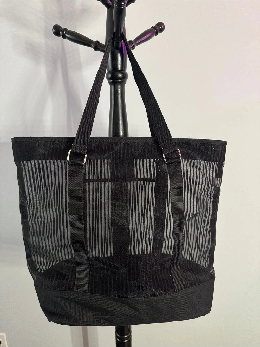 Black Mesh Tote Bag for Men - Lightweight Everyday Carry
